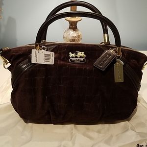 NWT RARE Coach Ltd Edt Madison Croc Embossed Suede